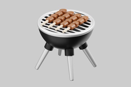 Preview: Mini grill with meat skewers