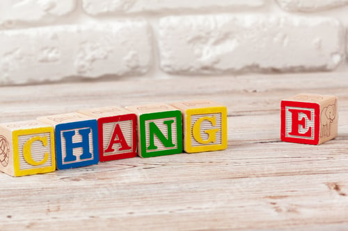 Preview: Wooden toy Blocks with the text: change