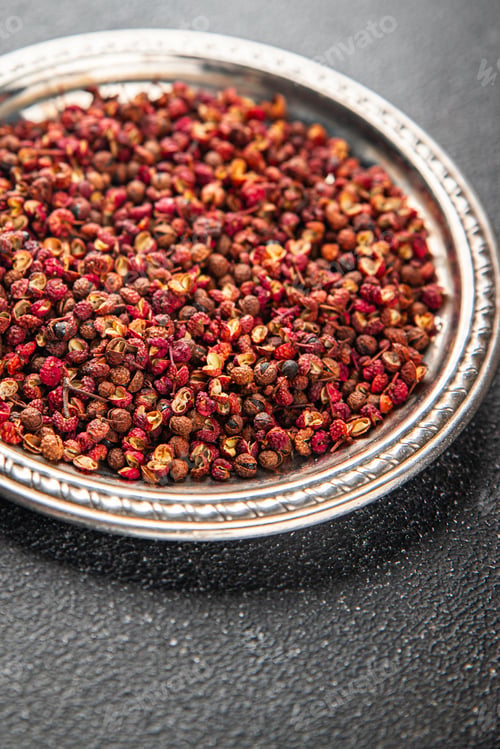 Preview: Sichuan pepper spice pepper peas fresh tasty food gourmet food background on the table rustic food