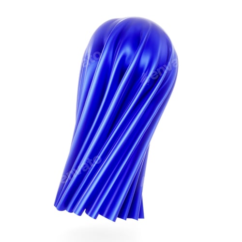 Preview: Sphere covered with blue cloth. 3d illustration on a white backg