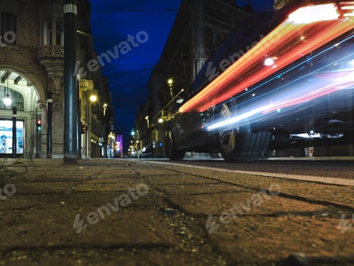 Preview: Fast car in the street of the city