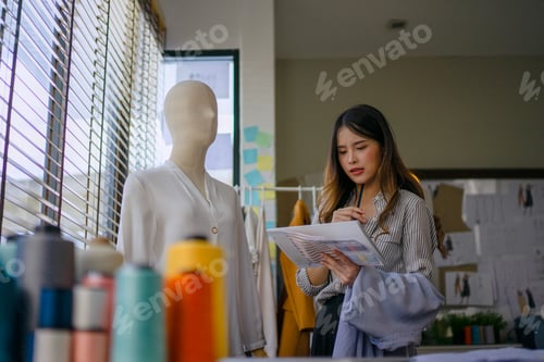Preview: Designer make apparel at tailor workshop.