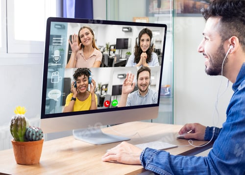 Preview: Families communicating remotely video conference