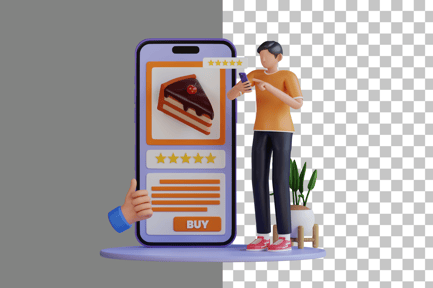 Preview: Rating on the Food App 3D Illustration