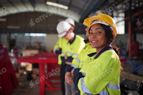 Preview: Robotics engineer working on maintenance of robotic arm in factory warehouse. Business technology.