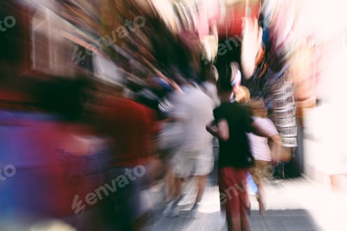Preview: Motion blur in a street market