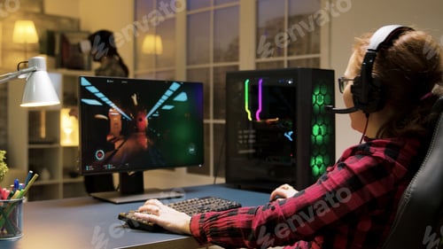 Preview: Game over for a professional caucasian female gamer