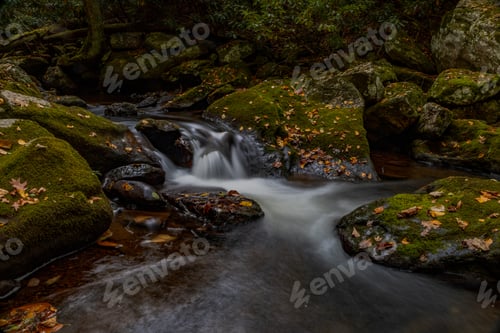 Preview: Cascading creek in the autumn forest