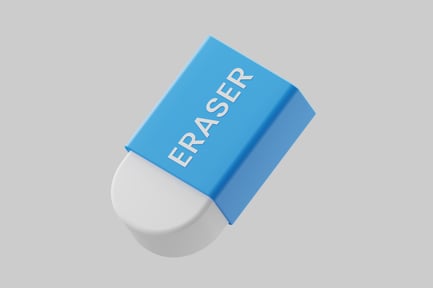 Preview: Blue eraser with paper sleeve