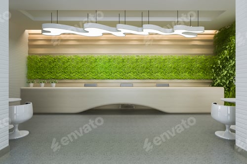 Preview: 3d rendering luxury hotel and office reception and lounge