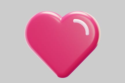 Preview: Pink heart with a glossy finish