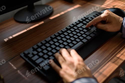 Preview: business man use a computer at work