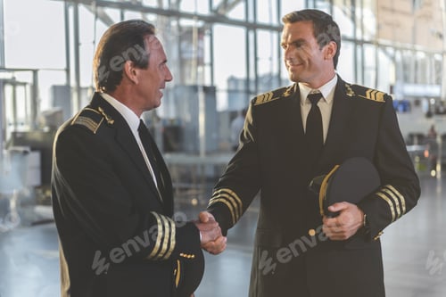 Preview: Beaming Pilots Clasping Arms At Airdrome