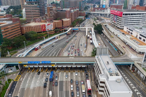 Preview: Hung Hom, Hong Kong 21 April 2019: Cross harbor tunnel in Hong Kong