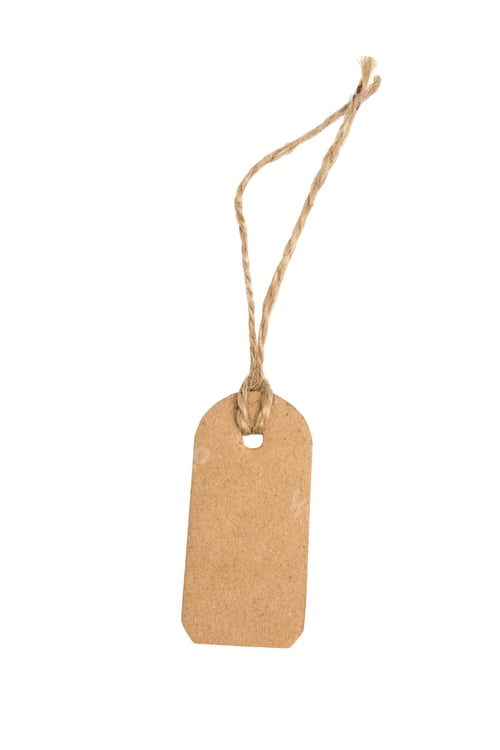 Preview: Blank Brown Paper Tag with String on White