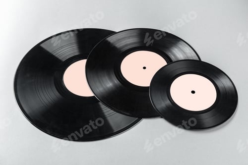 Preview: vintage vinyl on gray background