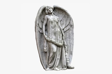 Preview: Winged Angel Statue with Wreath