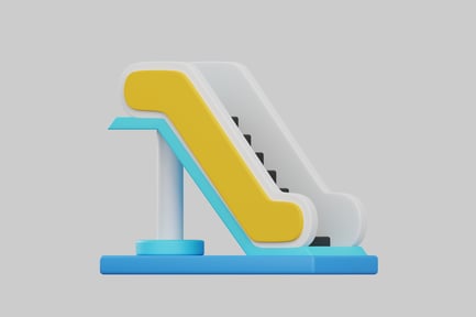 Preview: Cartoon escalator with bright colors