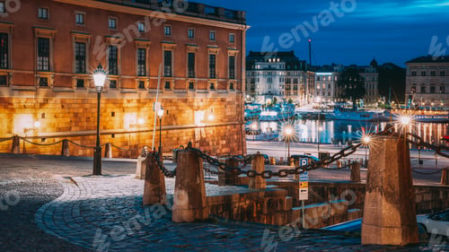 Preview: Stockholm, Sweden. Slottsbacken In Old Town Gamla Stan. Famous Popular Destination Scenic Place In