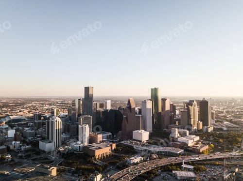 Preview: Skyline View of Houston Texas at Sunrise