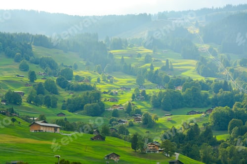 Preview: View of Grindelwald village in Switzerland.