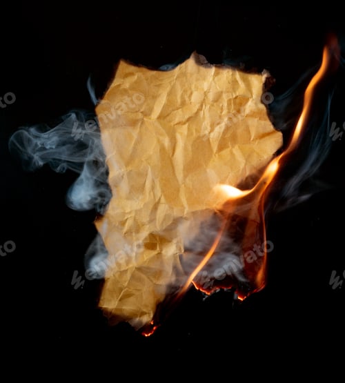 Preview: burning piece of crumpled paper