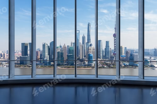 Preview: outside the window scene of shanghai skyline