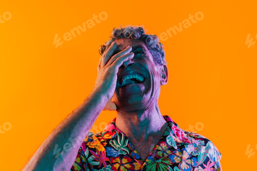 Preview: Senior man posing in studio.