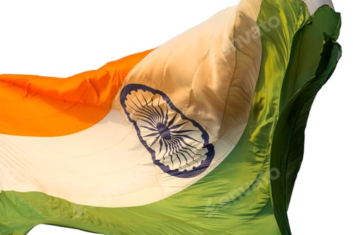 Preview: Close-up shot of wavy Indian flag