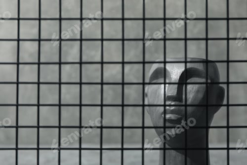 Preview: Mesh and decorative head, close up and selective focus