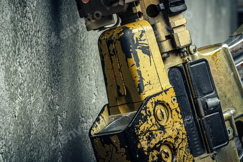 Preview: Modern weapon series. US Army assault rifle, close up