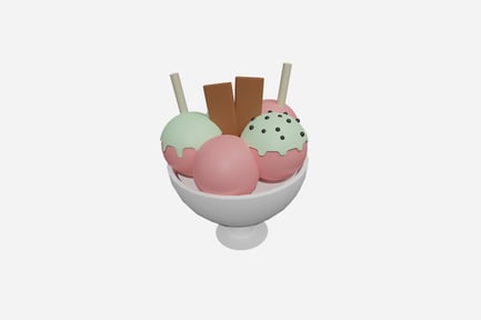 Preview: Sundae Cartoon 3D Illustration