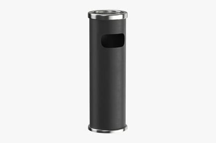 Preview: Cylindrical Steel Ashtray with Waste Opening