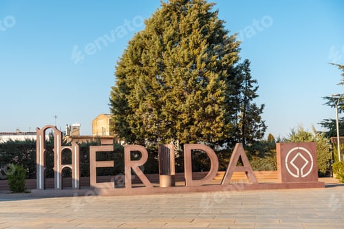Preview: Letters of the city in the Roman Ruins of Merida, Extremadura. Spain