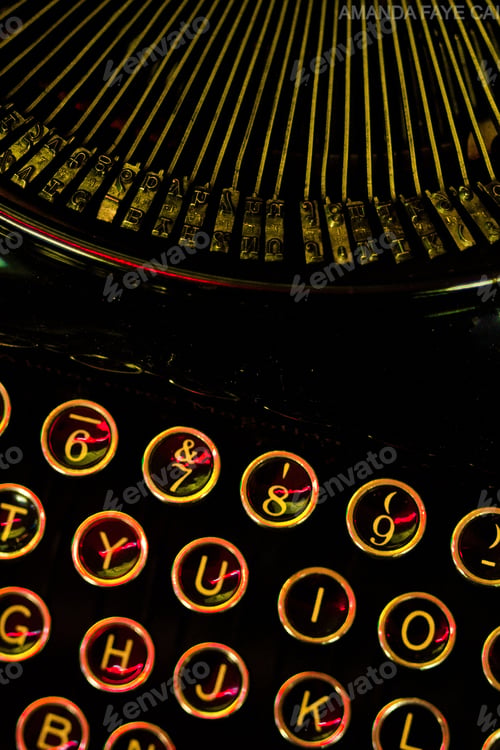 Preview: Typewriter Lit by Neon Light