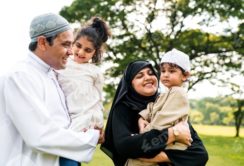 Preview: Muslim family having a good time outdoors