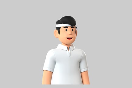 Preview: Cartoon man character polo shirt