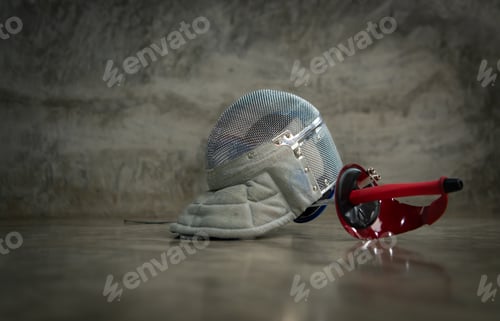 Preview: A helmet and a sword are essential equipment for fencing