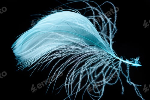 Preview: background with lightweight blue textured plume isolated on black