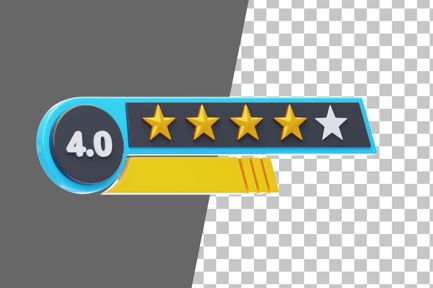 Preview: Four Of Five Star Rating 3D Icon