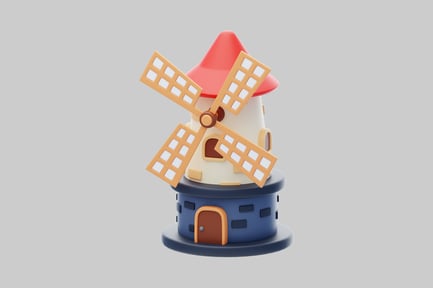 Preview: Cartoonish windmill fantasy structure