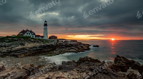 Preview: Portland Head Lighthouse Drone Photo