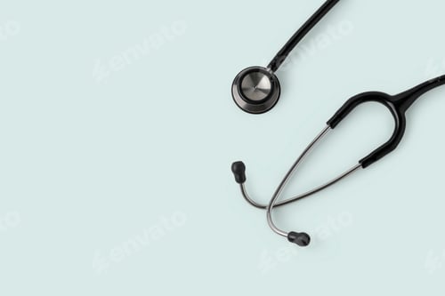 Preview: Doctor stethoscope mockup on a blue background