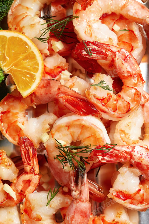 Preview: stir-fried mixed vegetable with shrimps - healthy food style