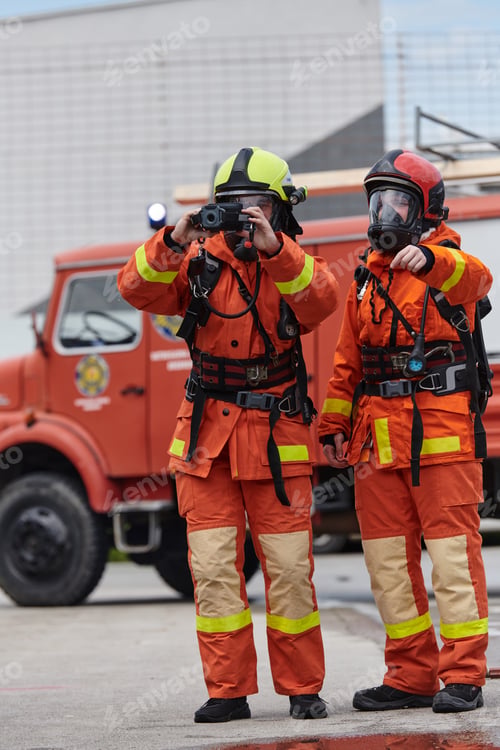 Preview: Firefighter Team Learning Thermal Camera Usage During Training Session