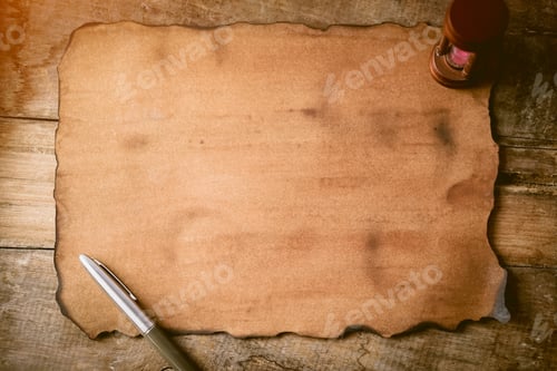 Preview: Old Paper, Hourglass And Compass For Vintage Background