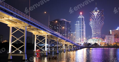 Preview: Nam Van Lake Macau- 22 January 2019: Macau city at night
