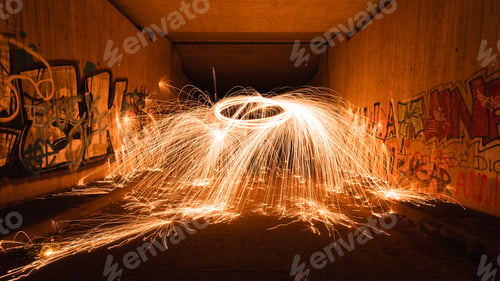 Preview: Vibrant light trails with sparks of energy