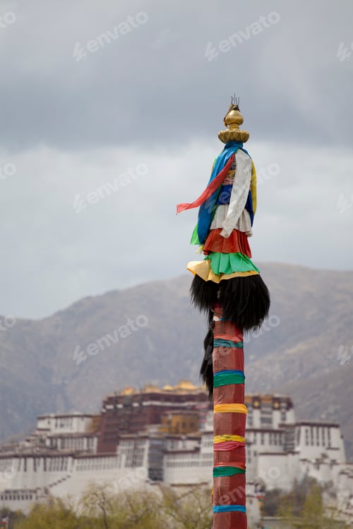 Preview: Religious Tibetan symbol with the Potala Palace, Lhasa