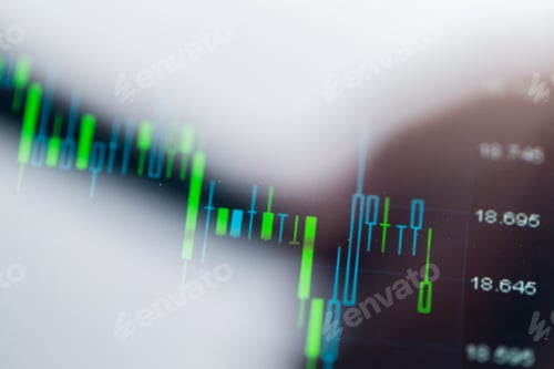 Preview: Finger touch on the screen display of stock martket